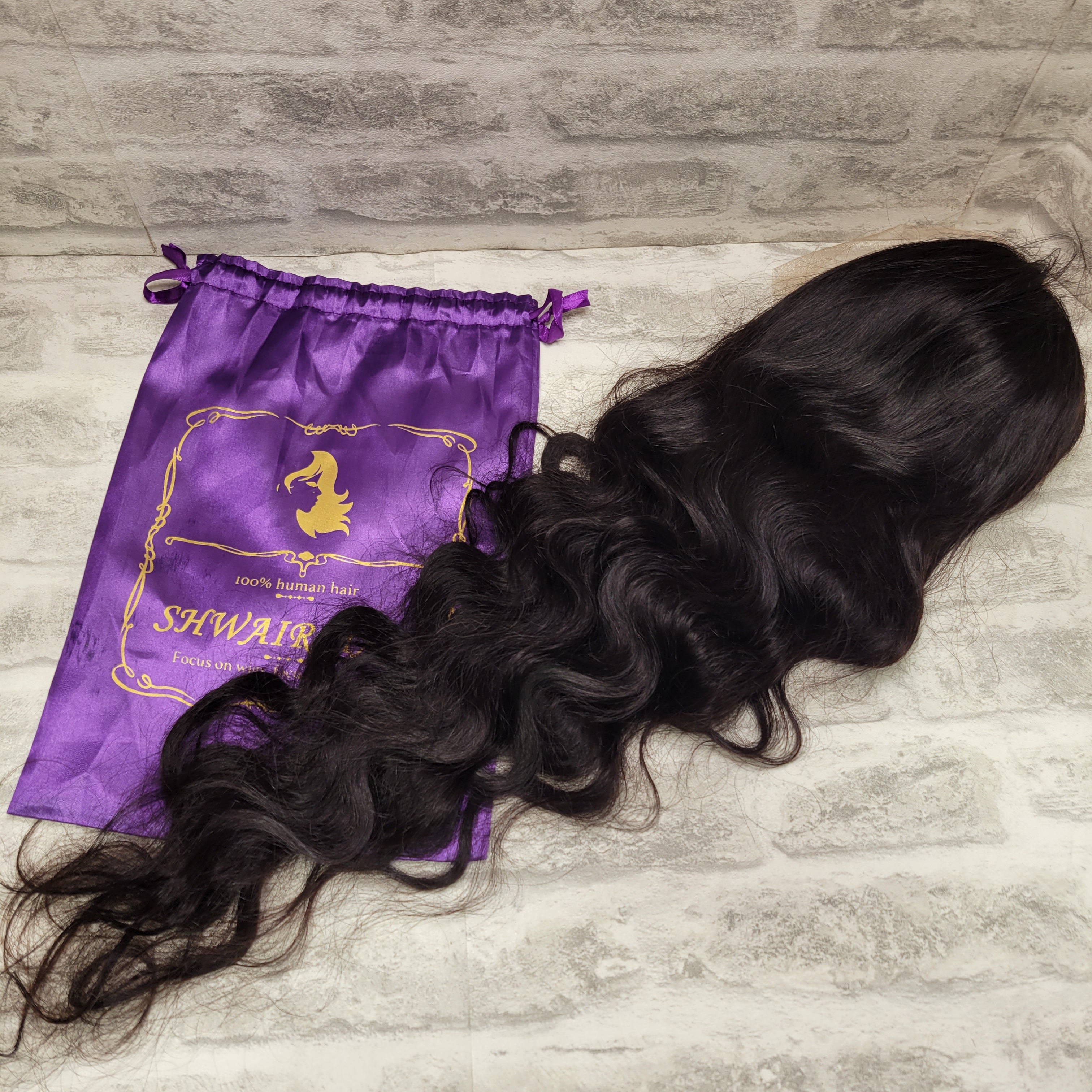 100% Human Hair Lace Front Body Wave Wig, 30", Natural Color (7727875686638)